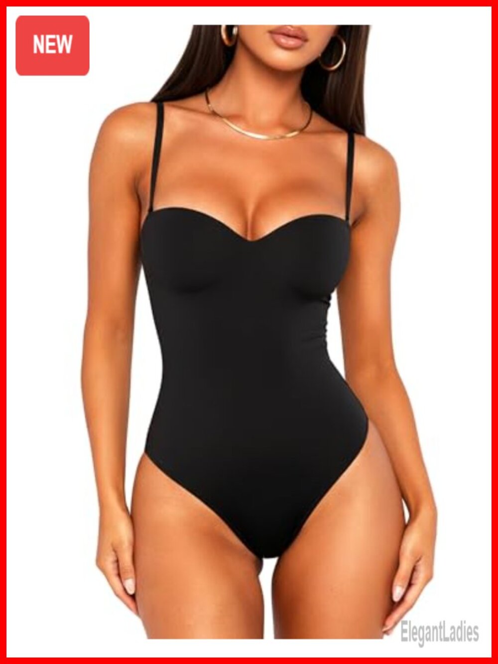 Women's Sweetheart Neck Cami Bodysuit with Built-in Bra